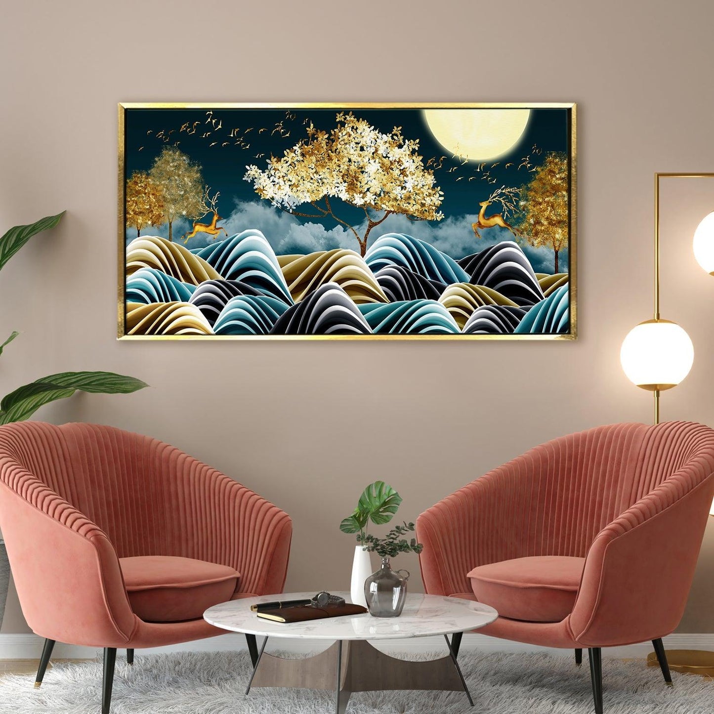 Amazing Wildlife Wall Art. Large Canvas Paintings. Framed Digital Reprints of Jungle, Wildlife, Animals and Birds 24 Inch x 48 Inch (WBWA13) - Khirki.in