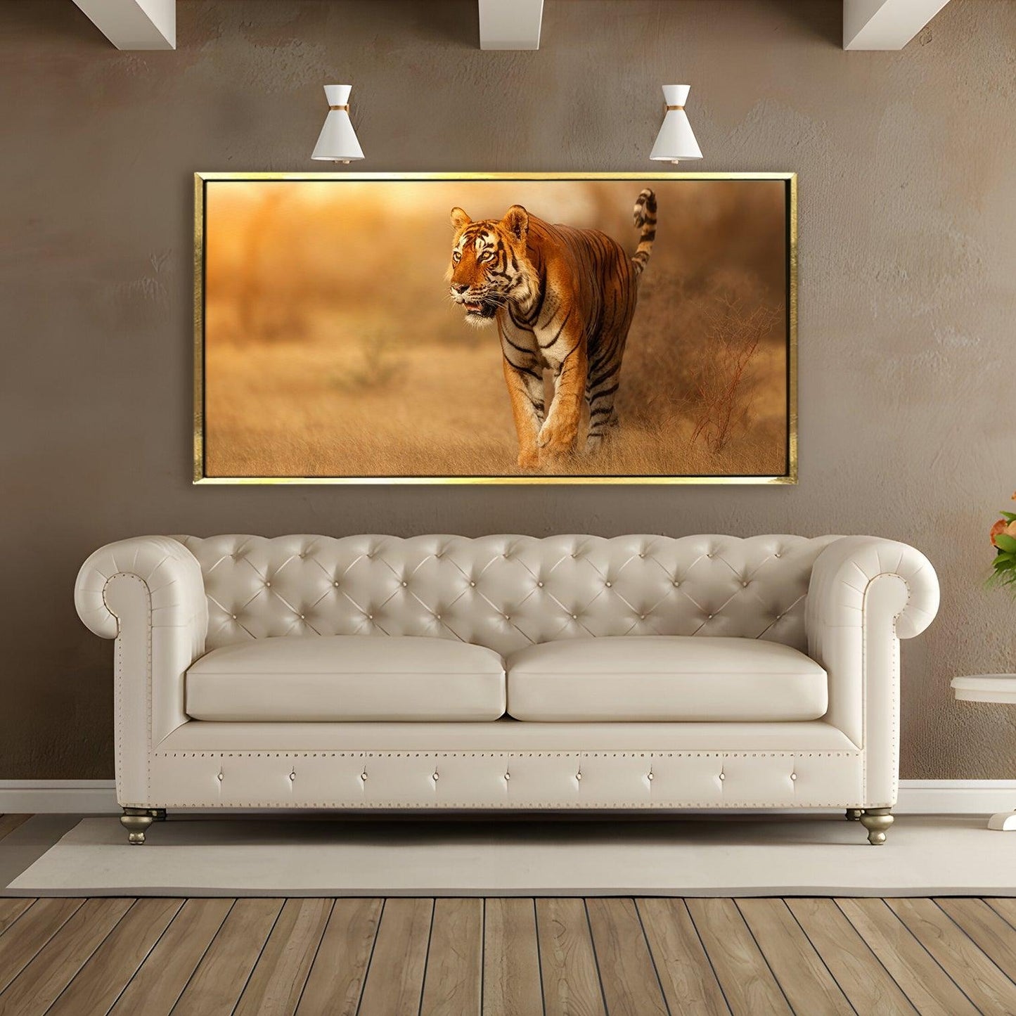 Amazing Wildlife Wall Art. Large Canvas Framed Digital Reprints of Jungle, Wildlife, Animals and Birds. Ready To Hang. Size: 24 Inch x 48 Inch (WBWA28) - Khirki.in