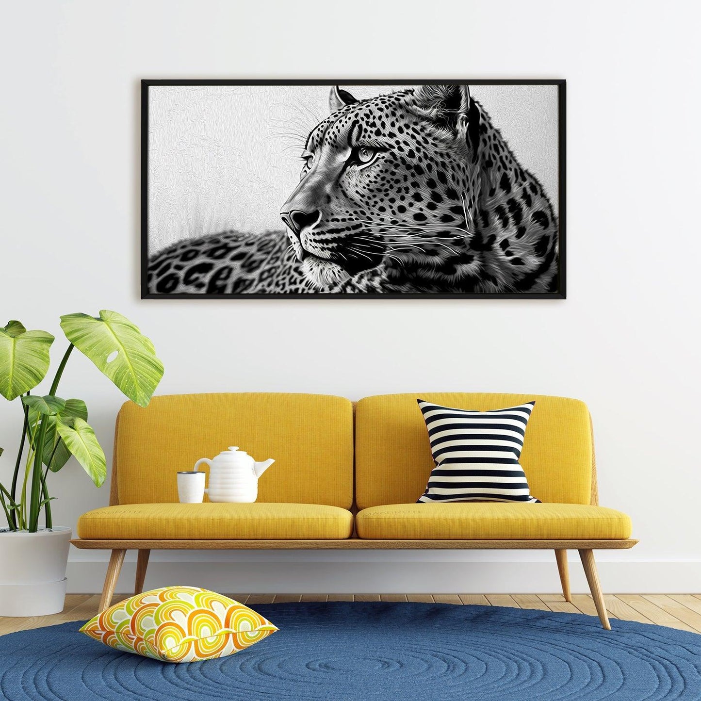 Amazing Wildlife Wall Art. Large Canvas Framed Digital Reprints of Jungle, Wildlife, Animals and Birds. Ready To Hang. Size: 24 Inch x 48 Inch (WBWA45) - Khirki.in