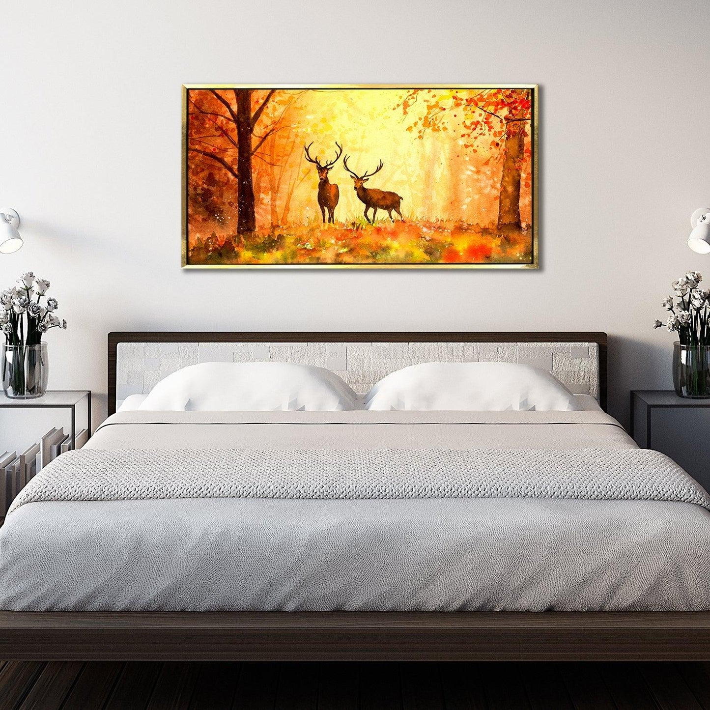 Amazing Wildlife Wall Art. Large Canvas Framed Digital Reprints of Jungle, Wildlife, Animals and Birds. Ready To Hang. Size: 24 Inch x 48 Inch (WBWA30) - Khirki.in