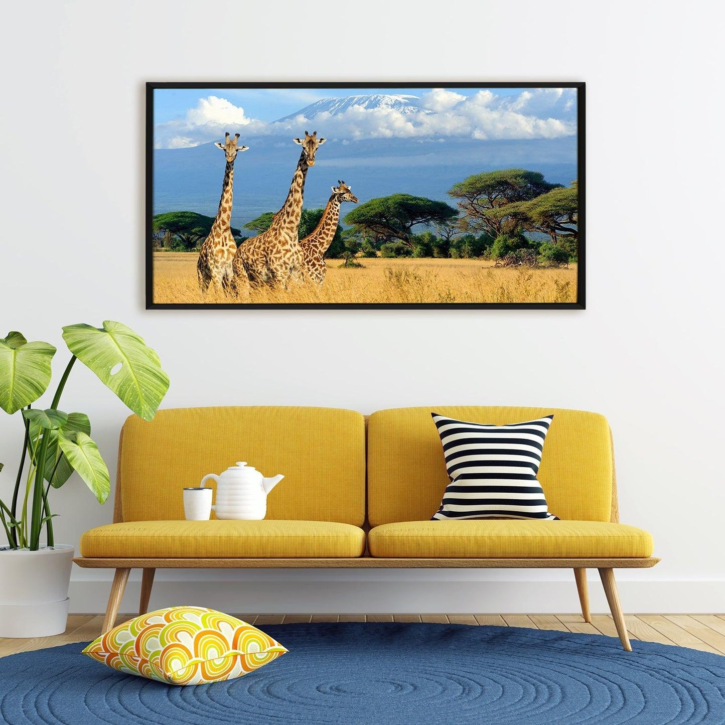 Amazing Wildlife Wall Art. Large Canvas Framed Digital Reprints of Jungle, Wildlife, Animals and Birds. Ready To Hang. Size: 24 Inch x 48 Inch (WBWA27) - Khirki.in