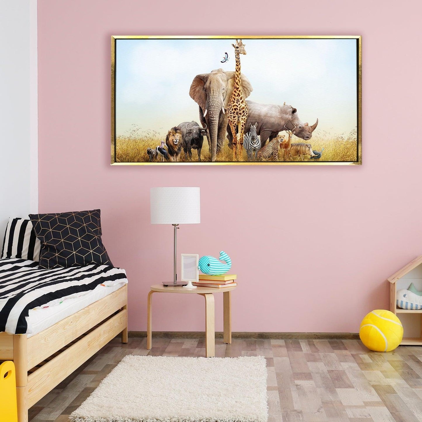 Amazing Wildlife Wall Art. Large Canvas Framed Digital Reprints of Jungle, Wildlife, Animals and Birds. Ready To Hang. Size: 24 Inch x 48 Inch (WBWA26) - Khirki.in
