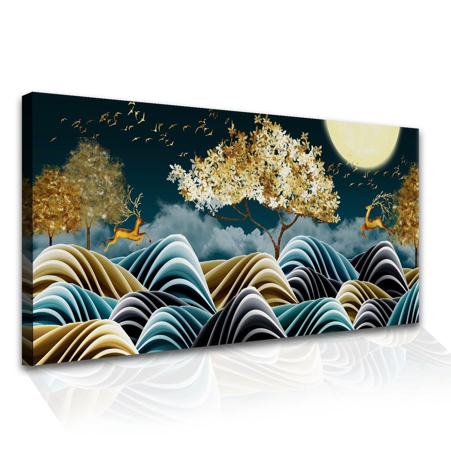 Amazing Wildlife Wall Art. Large Canvas Paintings. Framed Digital Reprints of Jungle, Wildlife, Animals and Birds 24 Inch x 48 Inch (WBWA13) - Khirki.in