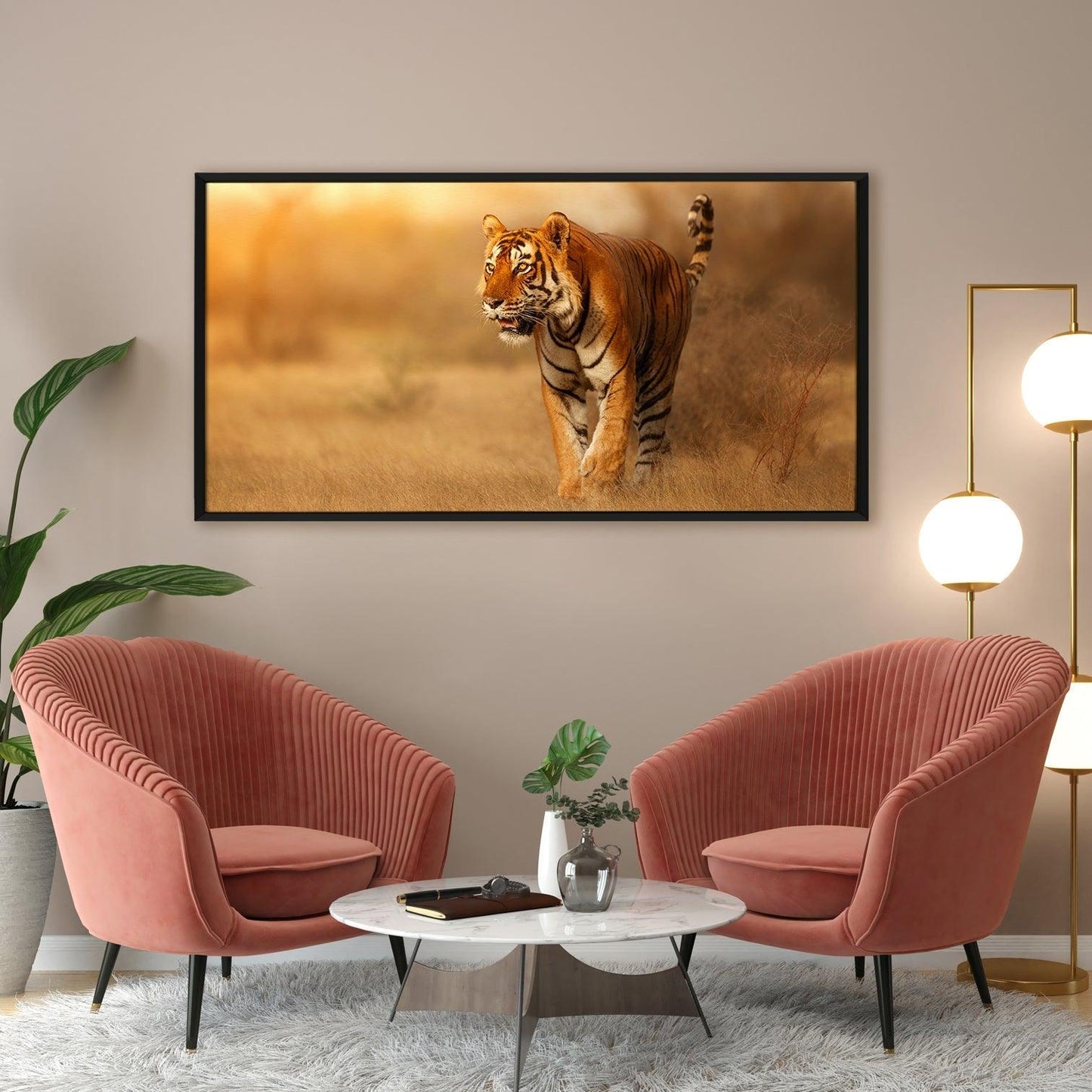 Amazing Wildlife Wall Art. Large Canvas Framed Digital Reprints of Jungle, Wildlife, Animals and Birds. Ready To Hang. Size: 24 Inch x 48 Inch (WBWA28) - Khirki.in