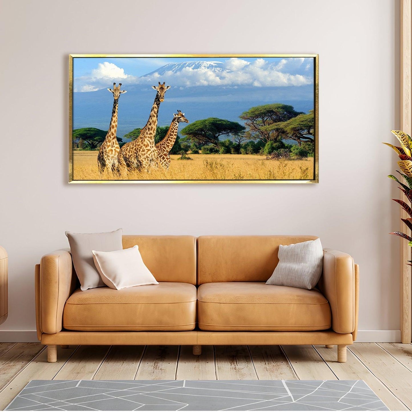 Amazing Wildlife Wall Art. Large Canvas Framed Digital Reprints of Jungle, Wildlife, Animals and Birds. Ready To Hang. Size: 24 Inch x 48 Inch (WBWA27) - Khirki.in