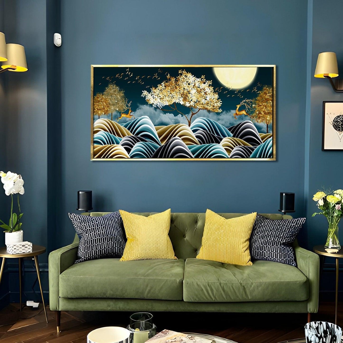 Amazing Wildlife Wall Art. Large Canvas Paintings. Framed Digital Reprints of Jungle, Wildlife, Animals and Birds 24 Inch x 48 Inch (WBWA13) - Khirki.in