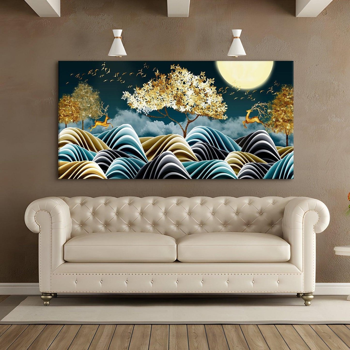 Amazing Wildlife Wall Art. Large Canvas Paintings. Framed Digital Reprints of Jungle, Wildlife, Animals and Birds 24 Inch x 48 Inch (WBWA13) - Khirki.in