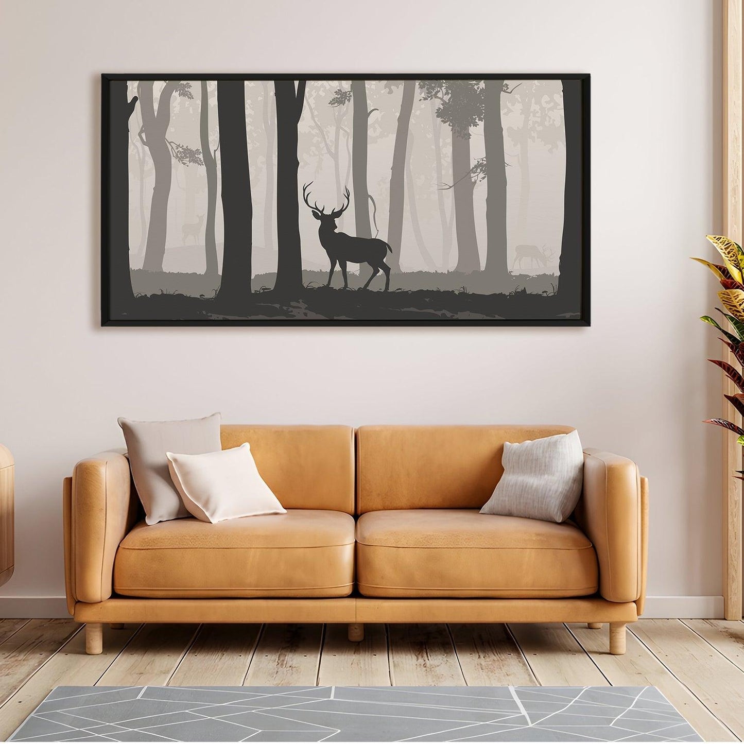 Amazing Wildlife Wall Art. Large Canvas Framed Digital Reprints of Jungle, Wildlife, Animals and Birds. Ready To Hang. Size: 24 Inch x 48 Inch (WBWA44) - Khirki.in