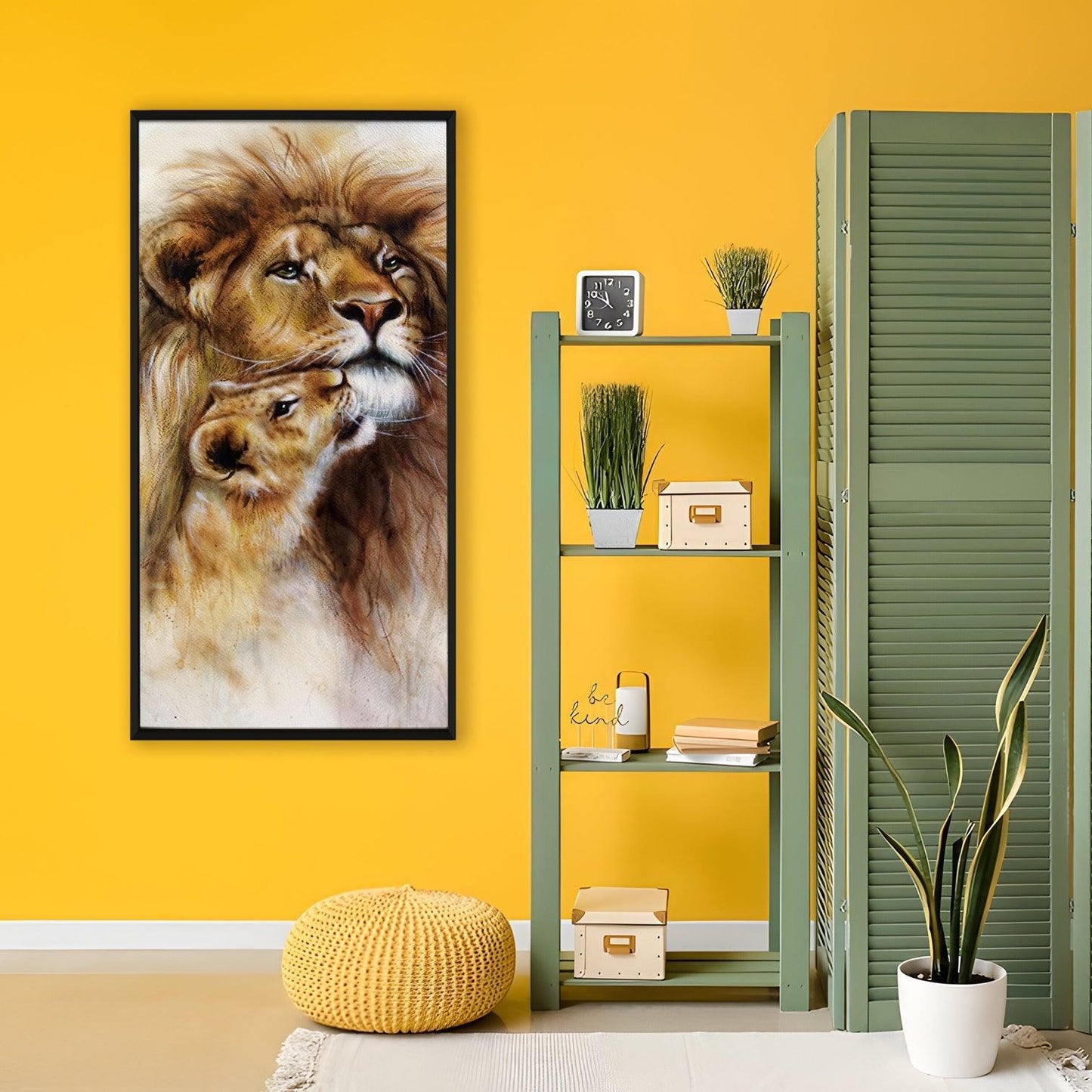 Amazing Wildlife Wall Art. Large Canvas Framed Digital Reprints of Jungle, Wildlife, Animals and Birds. Ready To Hang. Size: 24 Inch x 48 Inch (WBWA51) - Khirki.in