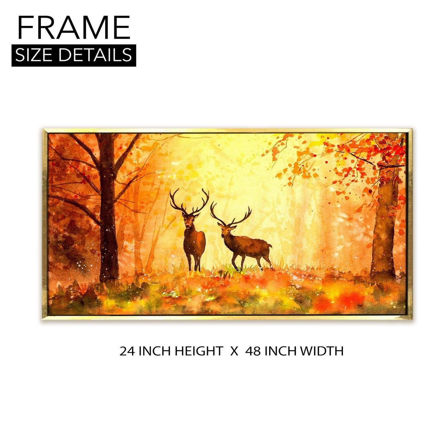 Amazing Wildlife Wall Art. Large Canvas Framed Digital Reprints of Jungle, Wildlife, Animals and Birds. Ready To Hang. Size: 24 Inch x 48 Inch (WBWA30) - Khirki.in