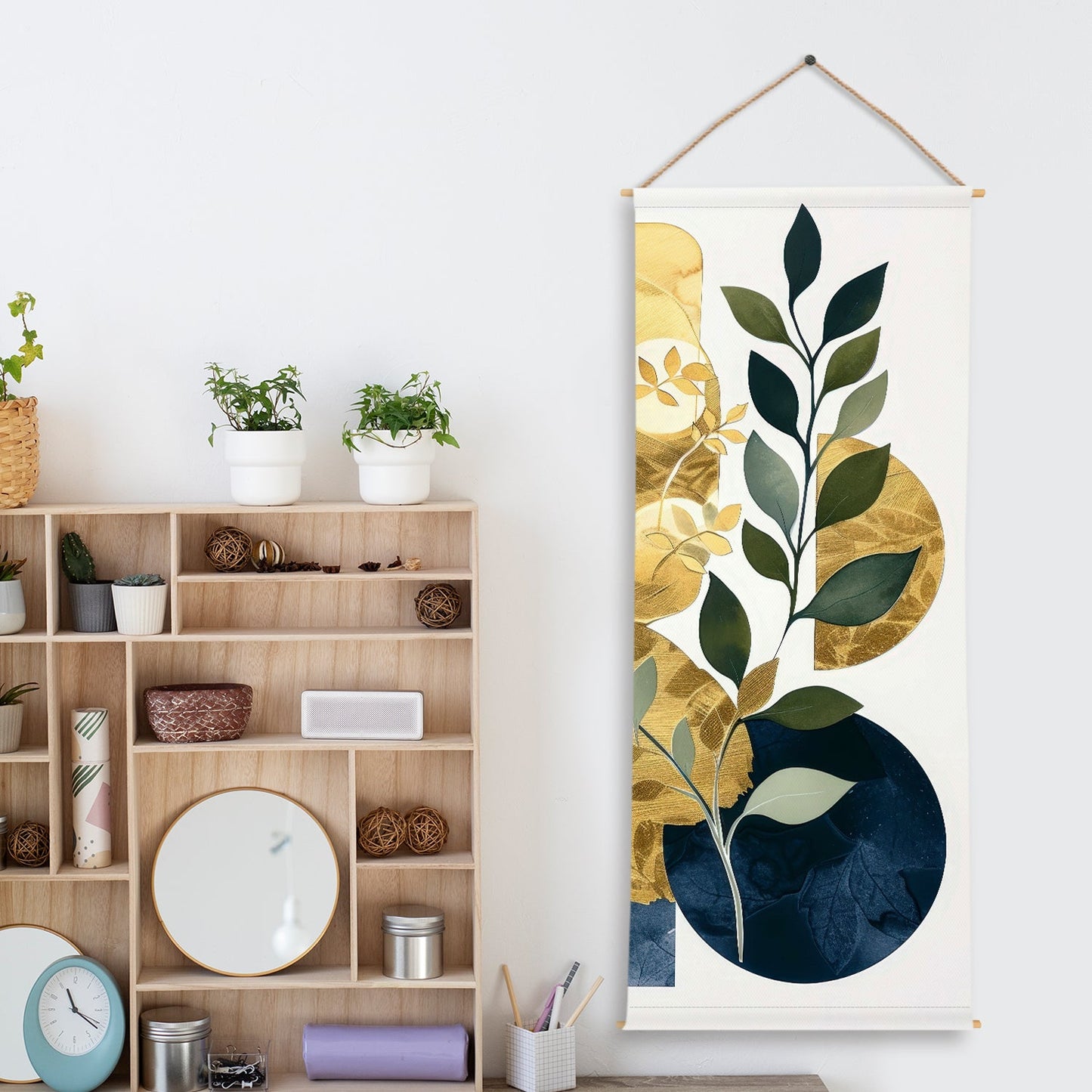 Large Wallpaper Style Wall Hanging Tapestry. Thick fabric, Ready to Hang Wall Décor. Size 24 In x 60 In. BOHOTPS004