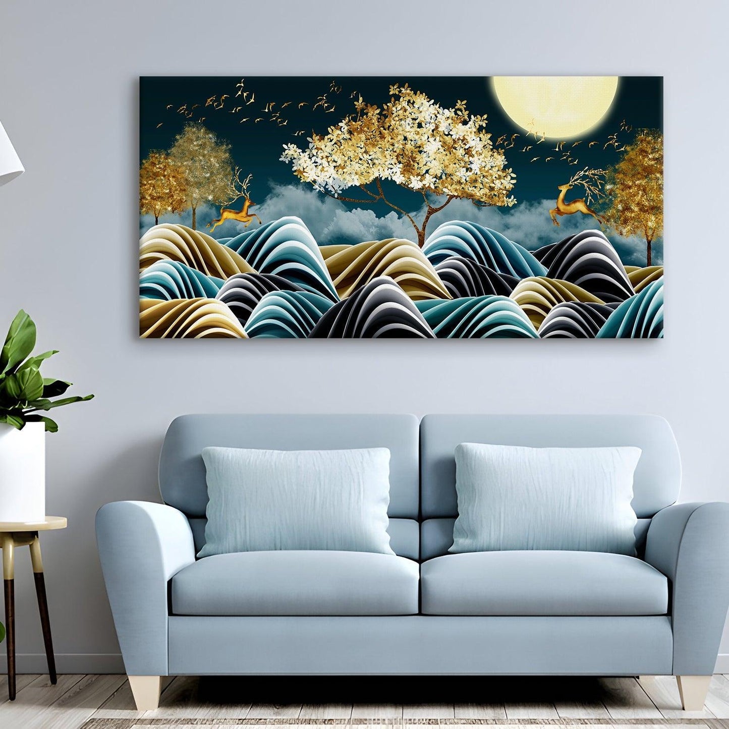 Amazing Wildlife Wall Art. Large Canvas Paintings. Framed Digital Reprints of Jungle, Wildlife, Animals and Birds 24 Inch x 48 Inch (WBWA13) - Khirki.in