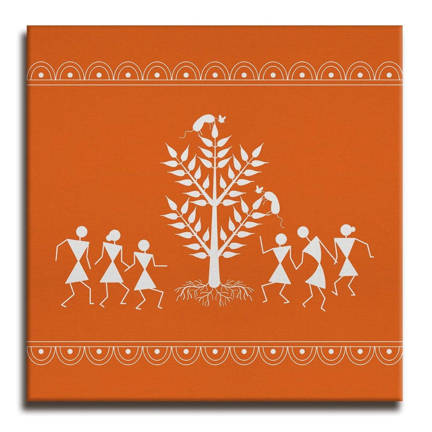 Ethnic Indian Warli Wall Art Canvas Painting For Home Decor Ready To Hang Art