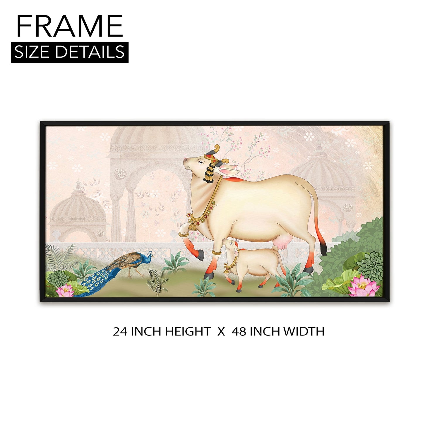 Traditional Indian Pichwai Wall Art Canvas Painting For Home Decor (PWA06).