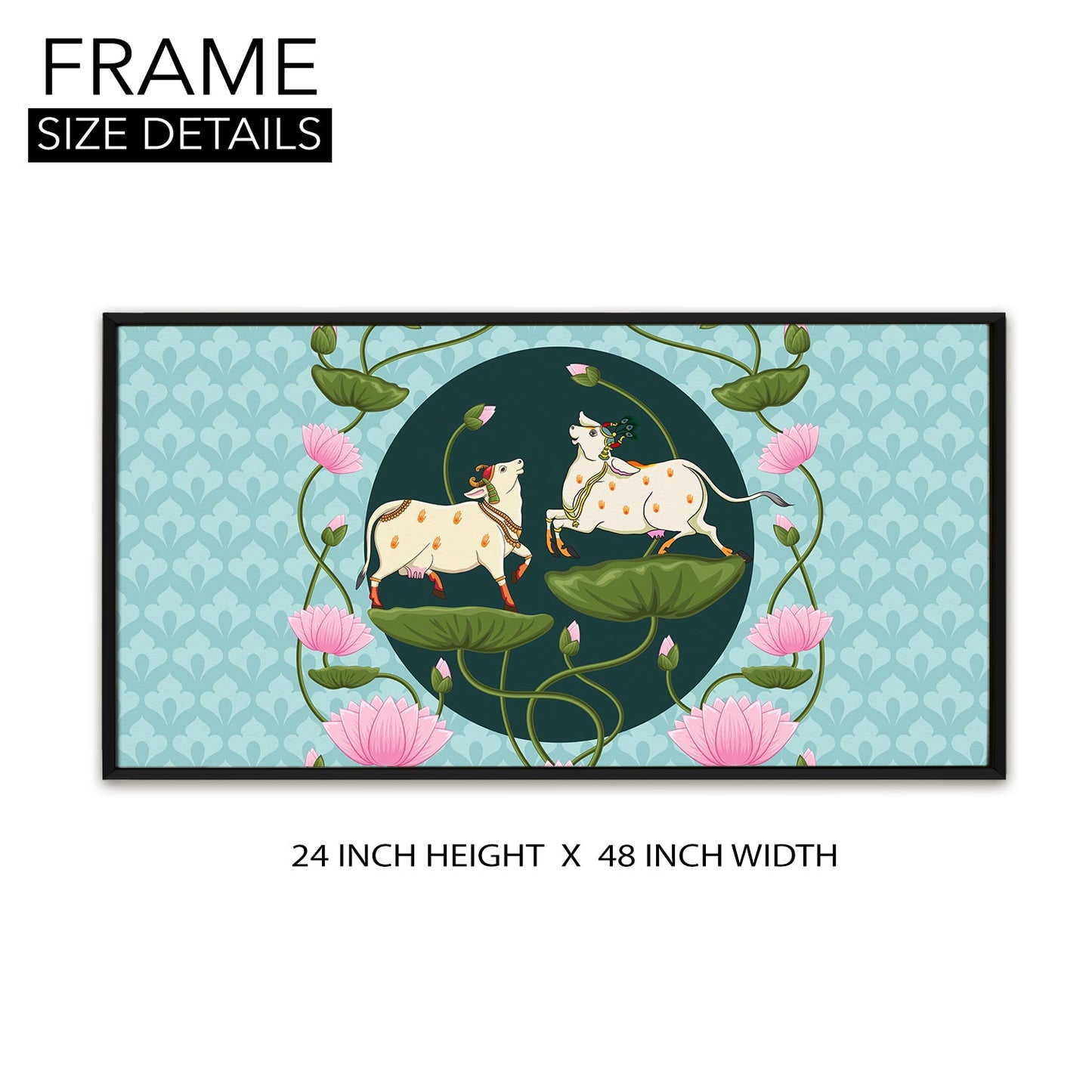 Traditional Indian Pichwai Wall Art Canvas Painting For Home Decor (PWA11).