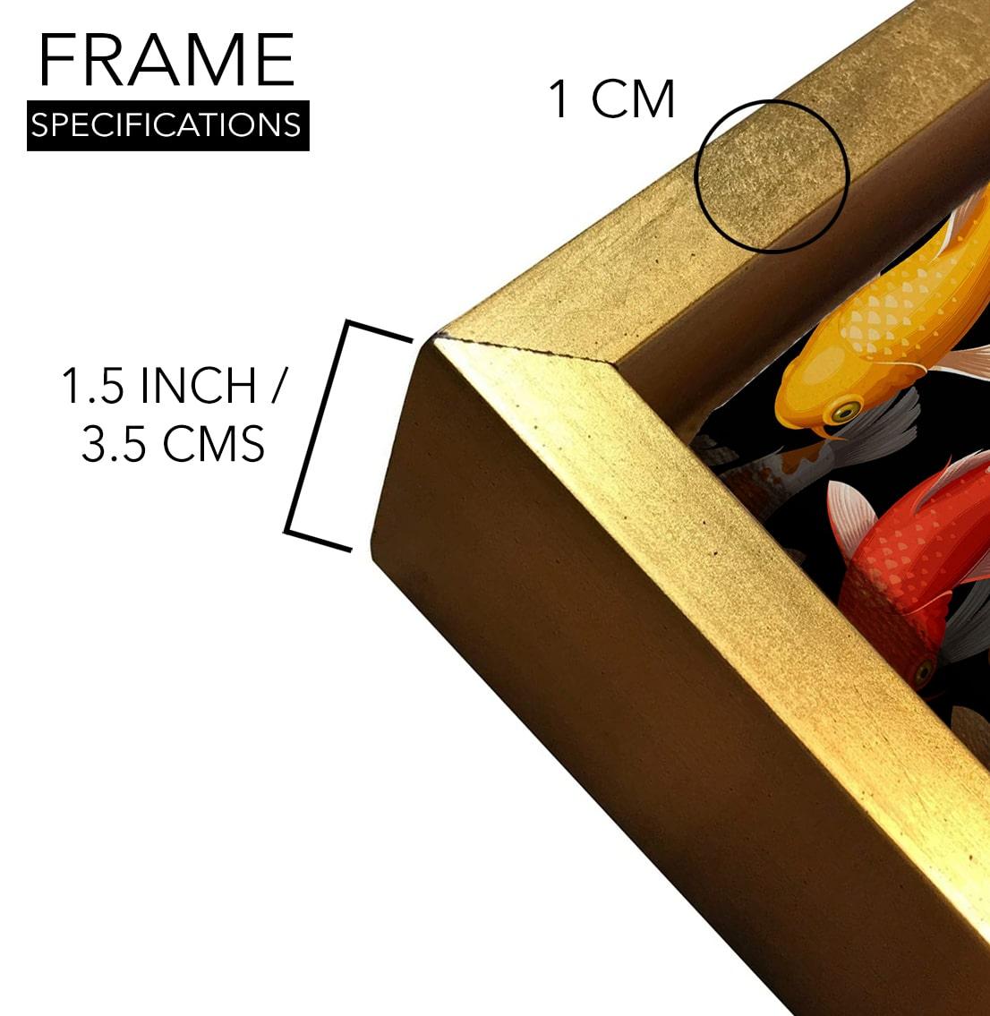 Feng Shui Koi Fish Canvas Painting Framed For Home and Office