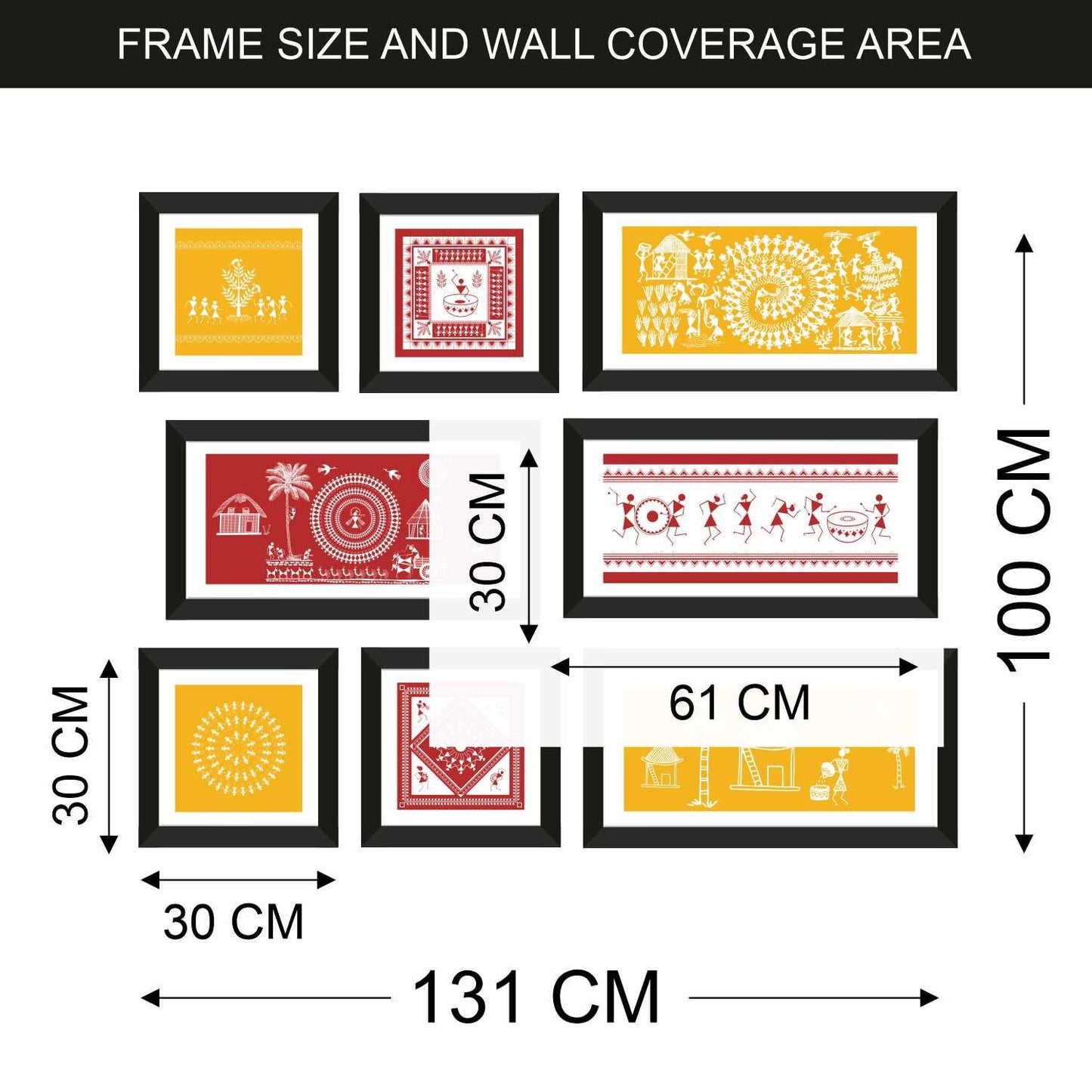Warli Canvas Painting Framed For Living Room