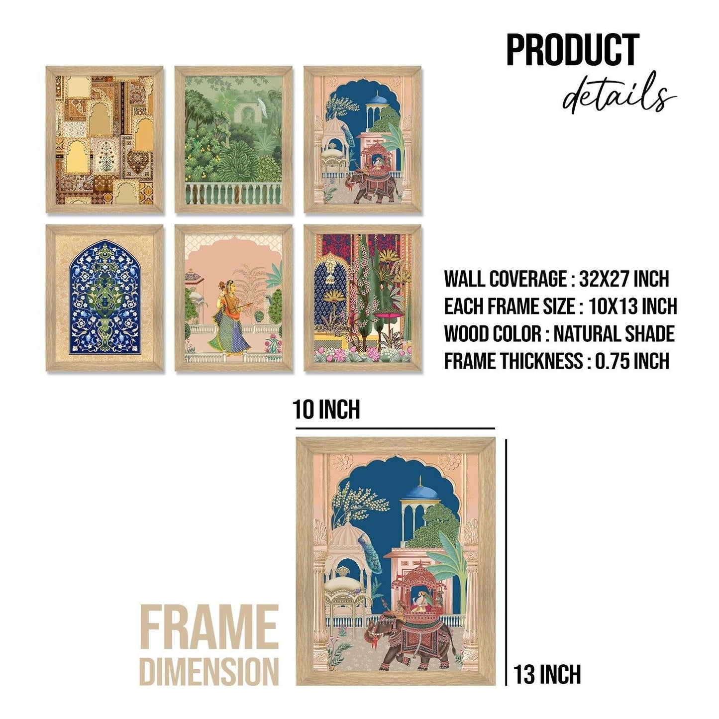 Traditional Art Paintings: Enhance Your Home Décor with Framed Masterpieces - Perfect for Living Rooms, Bedrooms, and Office Spaces Posters, Prints, & Visual Artwork (ARTFM005) - Khirki.in