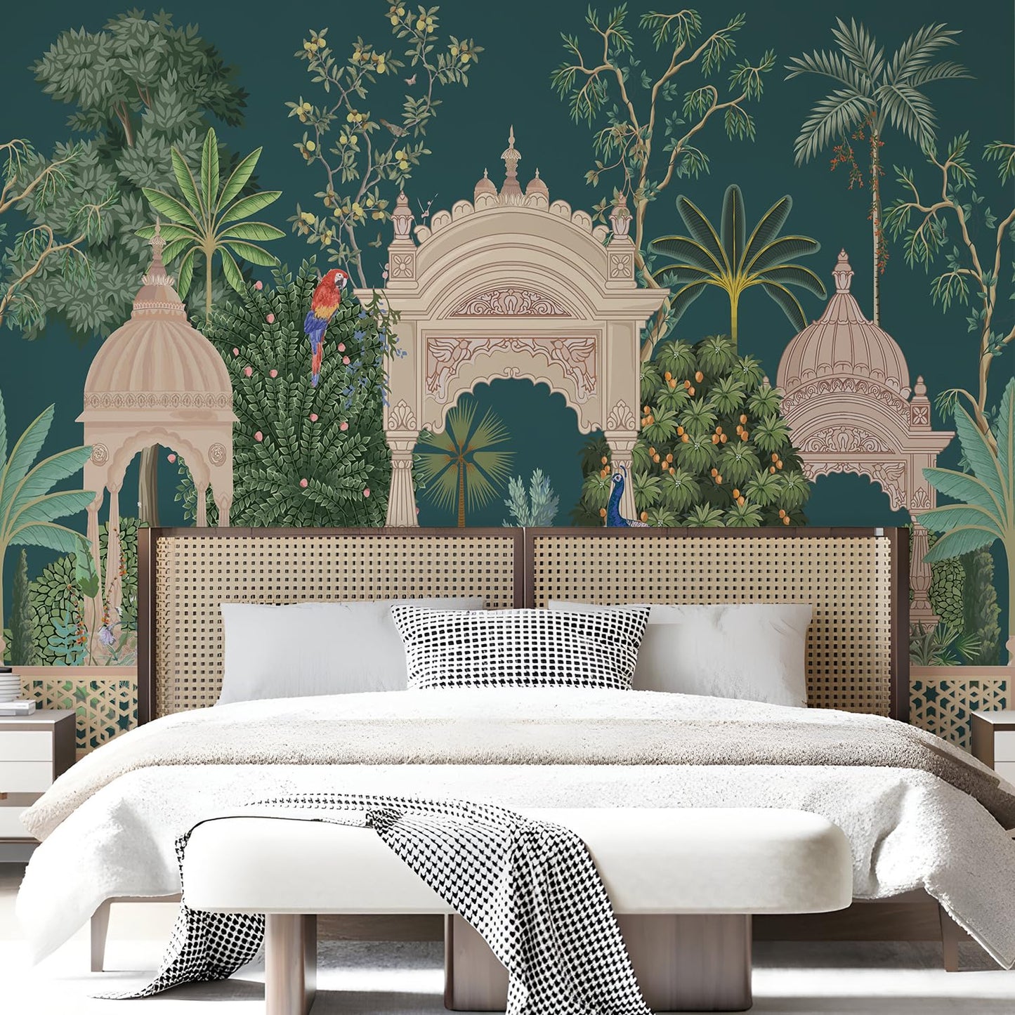 Ethnic Indian Wall Murals. Traditional Mughal Art Full Wall Wallpaper. (ETHMRL004)