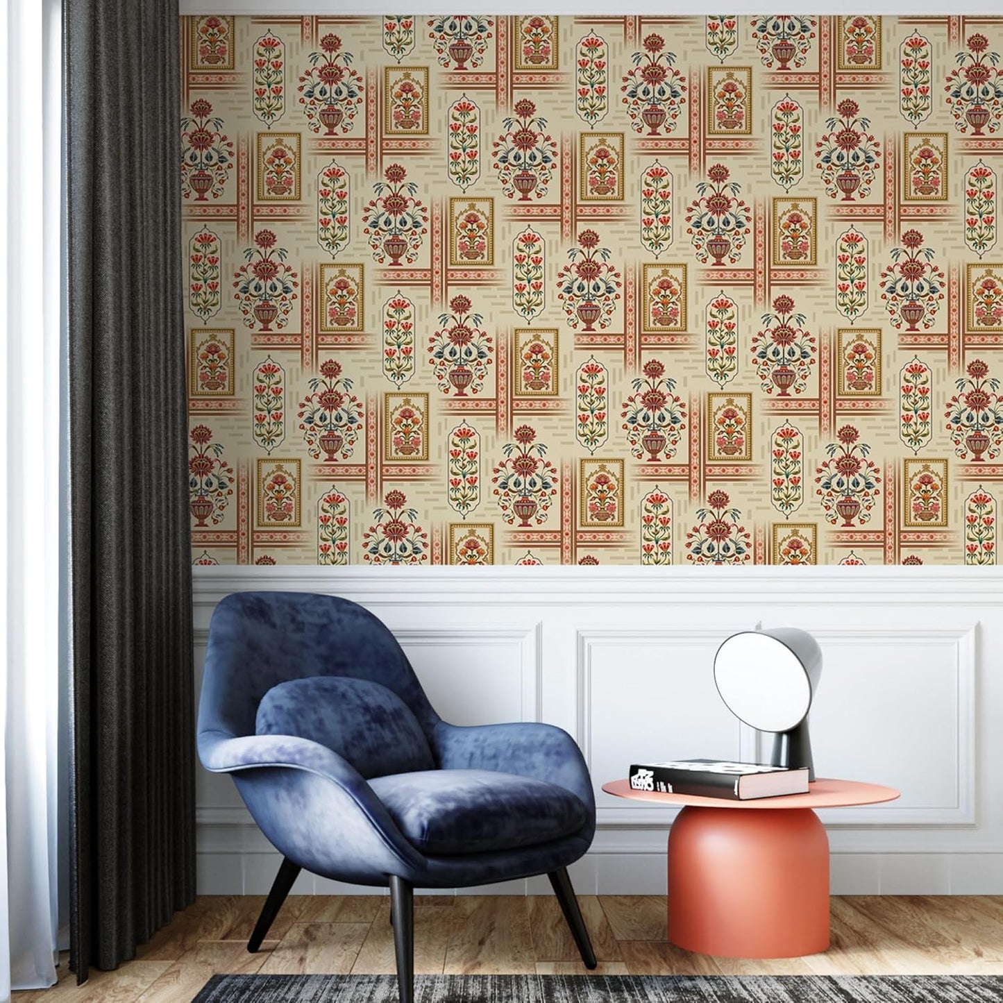 Ethnic Indian Wall Murals. Traditional Mughal Art Full Wall Wallpaper. (ETHMRL006)