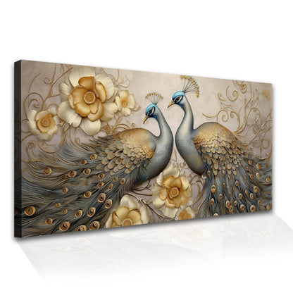 Amazing Wildlife Wall Art. Large Canvas Framed Digital Reprints of Jungle, Wildlife, Animals and Birds. Ready To Hang. Size:  24 Inch x 48 Inch (WBWA49) - Khirki.in 