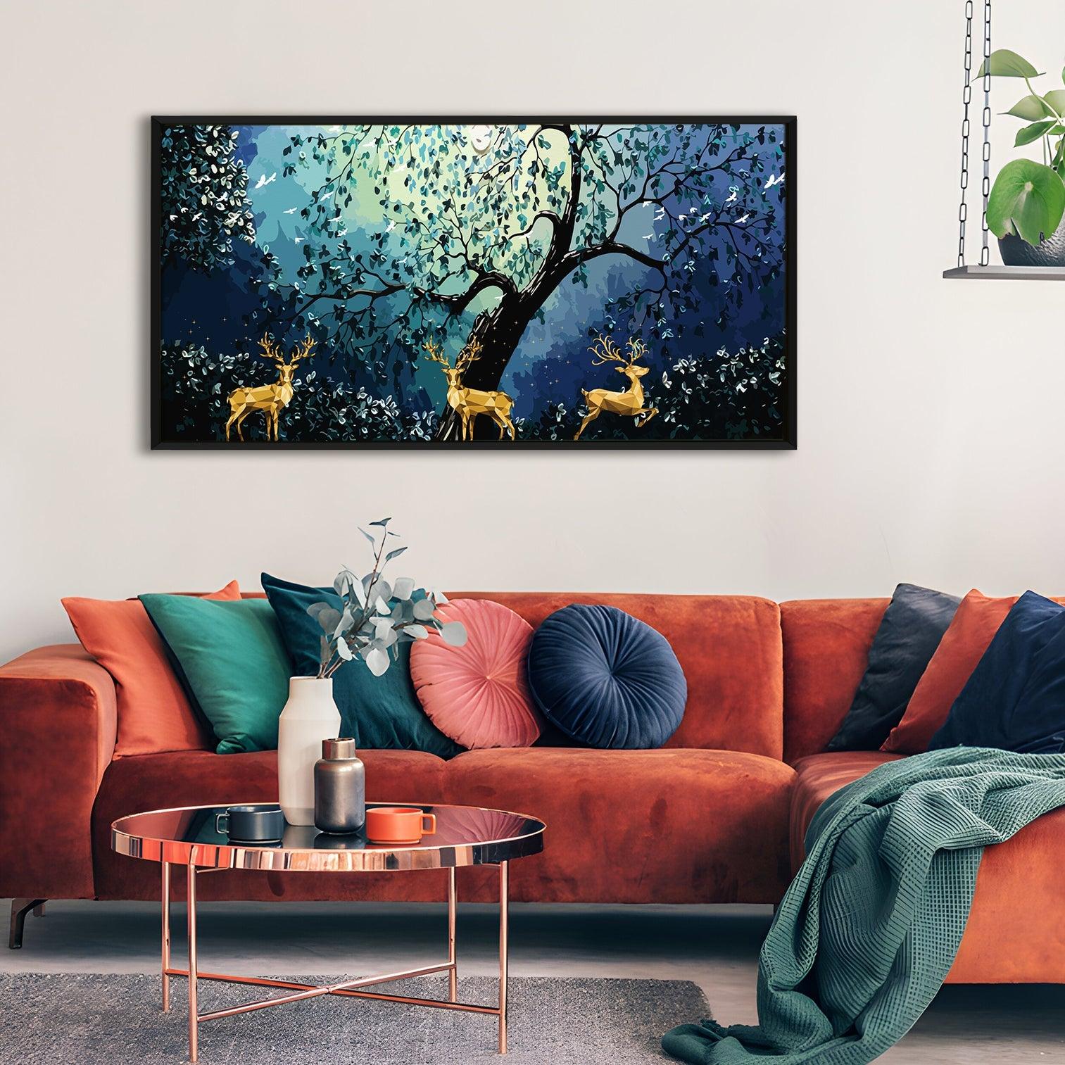 Amazing Wildlife Wall Art. Large Canvas Paintings. Framed Digital Reprints of Jungle, Wildlife, Animals and Birds 24 Inch x 48 Inch (WBWA10) - Khirki.in 