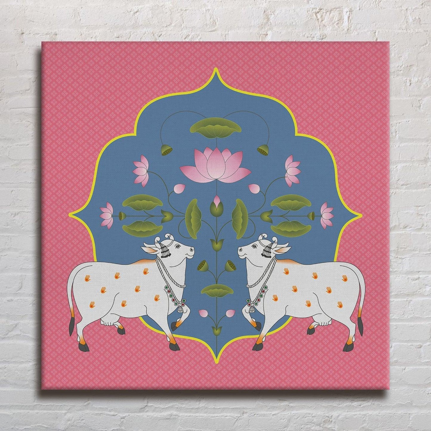 Indian Traditional Pichwai Wall Art Canvas Painting For Home Decor (PWA01).