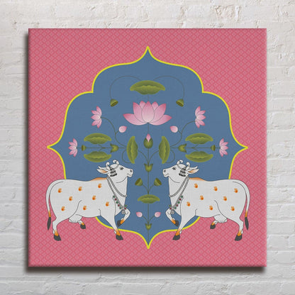 Indian Traditional Pichwai Wall Art Canvas Painting For Home Decor (PWA01).
