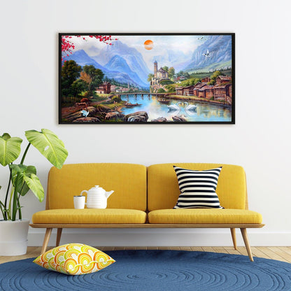 Mesmerising Landscapes Art Large Canvas Paintings. Framed Digital Reprints of Famous and Vibrant Artwork (LDWA18) - Khirki.in 
