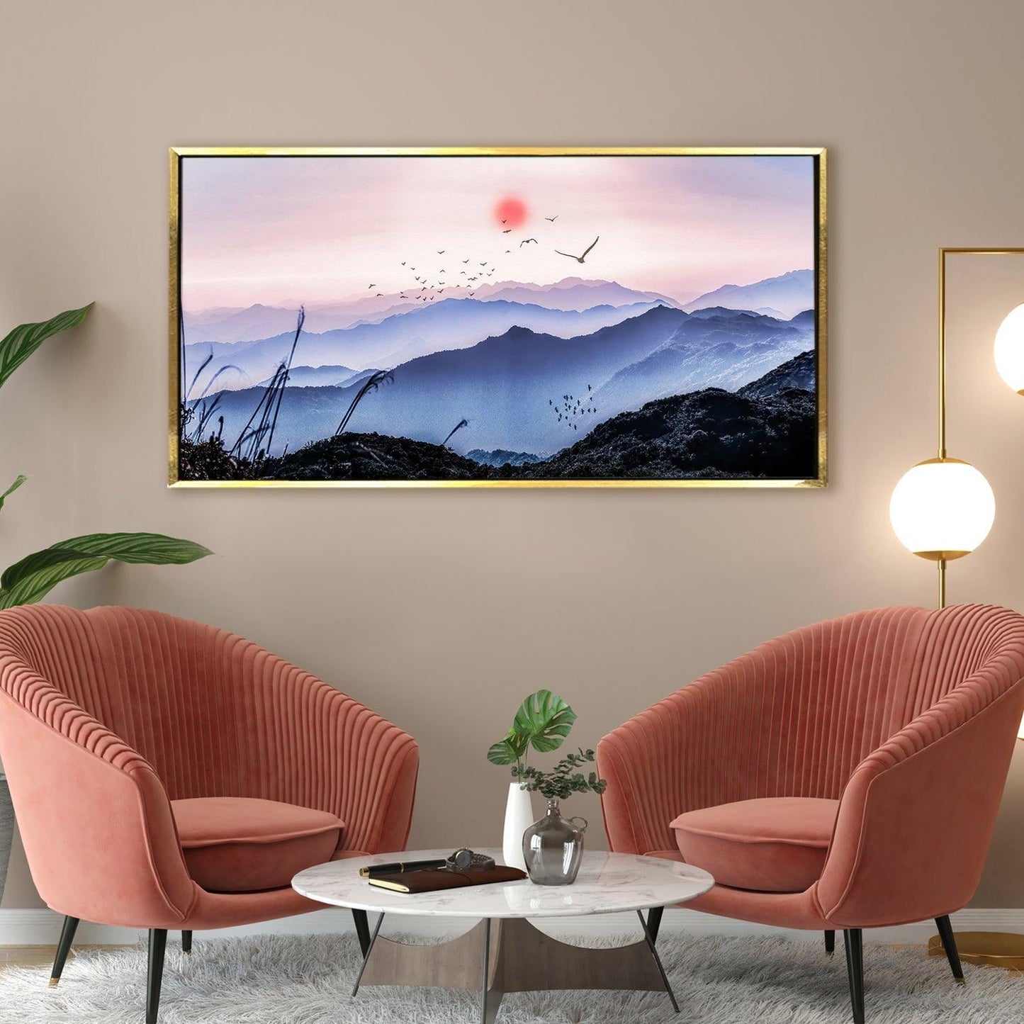 Landscapes Abstract Modern Art Large Canvas Paintings. Framed Digital Reprints of Famous and Vibrant Artwork (LDWA02) - Khirki.in 