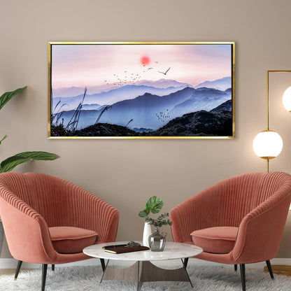 Landscapes Abstract Modern Art Large Canvas Paintings. Framed Digital Reprints of Famous and Vibrant Artwork (LDWA02) - Khirki.in 