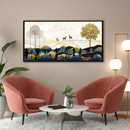 Amazing Wildlife Wall Art. Large Canvas Paintings. Framed Digital Reprints of Jungle, Wildlife, Animals and Birds 24 Inch x 48 Inch (WBWA17) - Khirki.in 