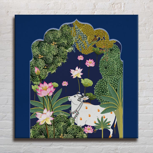 Indian Traditional Pichwai Canvas Painting For Home Decor (PWA05).