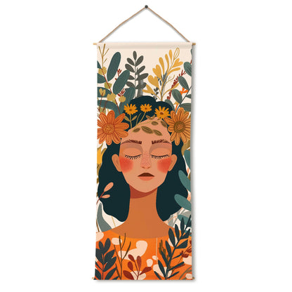 Large Wallpaper Style Wall Hanging Tapestry. Thick fabric, Ready to Hang Wall Décor. Size 24 In x 60 In. BOHOTPS007