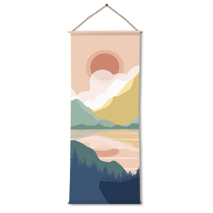 Large Wallpaper Style Wall Hanging Tapestry. Thick fabric, Ready to Hang Wall Décor. Size 24 In x 60 In. BOHOTPS002