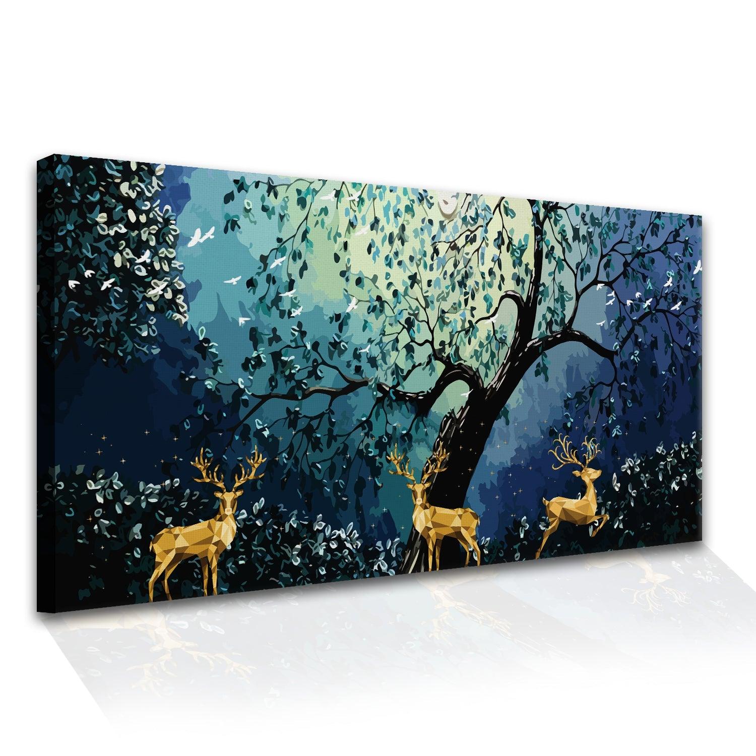 Amazing Wildlife Wall Art. Large Canvas Paintings. Framed Digital Reprints of Jungle, Wildlife, Animals and Birds 24 Inch x 48 Inch (WBWA10) - Khirki.in 