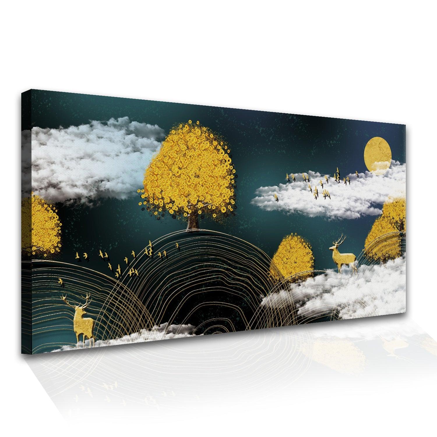 Amazing Wildlife Wall Art. Large Canvas Paintings. Framed Digital Reprints of Jungle, Wildlife, Animals and Birds 24 Inch x 48 Inch (WBWA12) - Khirki.in 