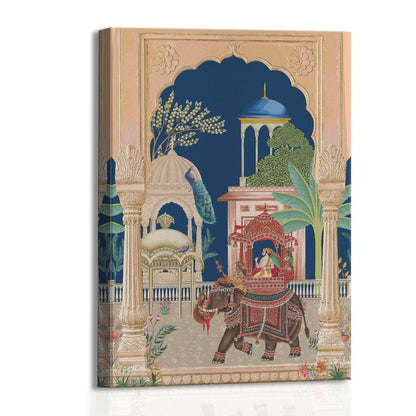 Mughal Canvas Painting For Home Decor and Hotels Wall Decoration (ETHWA32).
