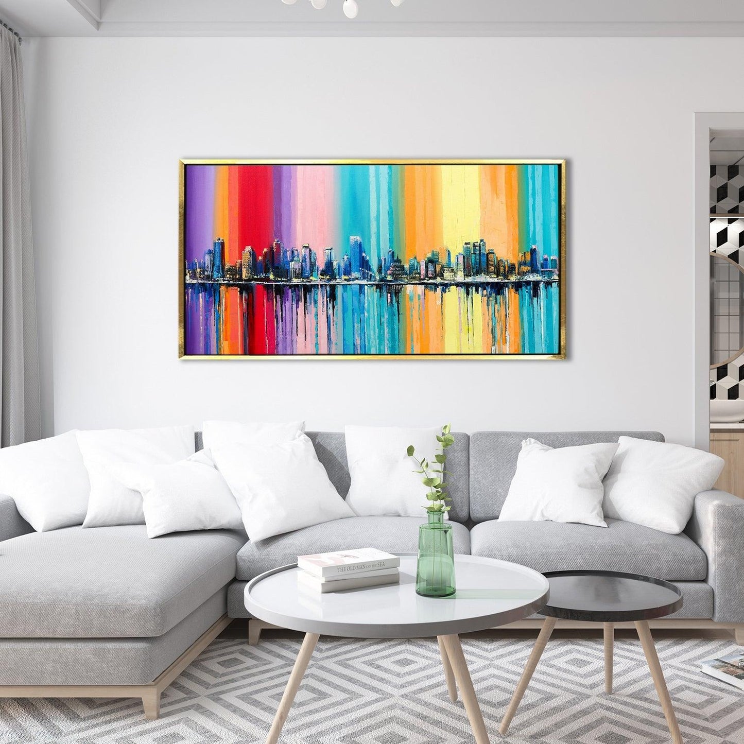 Landscapes Abstract Modern Art Large Canvas Paintings. Framed Digital Reprints of Famous and Vibrant Artwork (LDWA04) - Khirki.in 