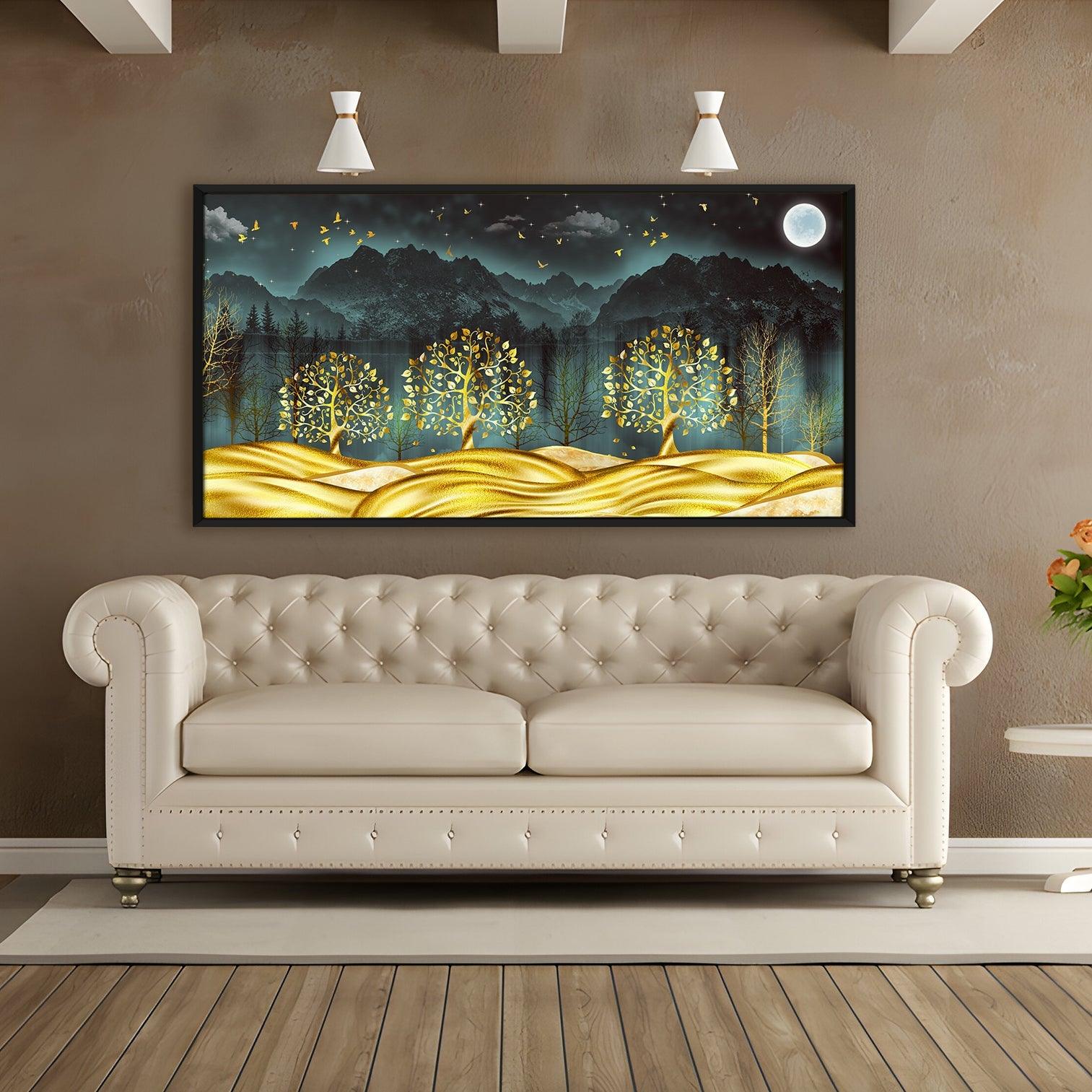 Amazing Wildlife Wall Art. Large Canvas Paintings. Framed Digital Reprints of Jungle, Wildlife, Animals and Birds 24 Inch x 48 Inch (WBWA18) - Khirki.in 