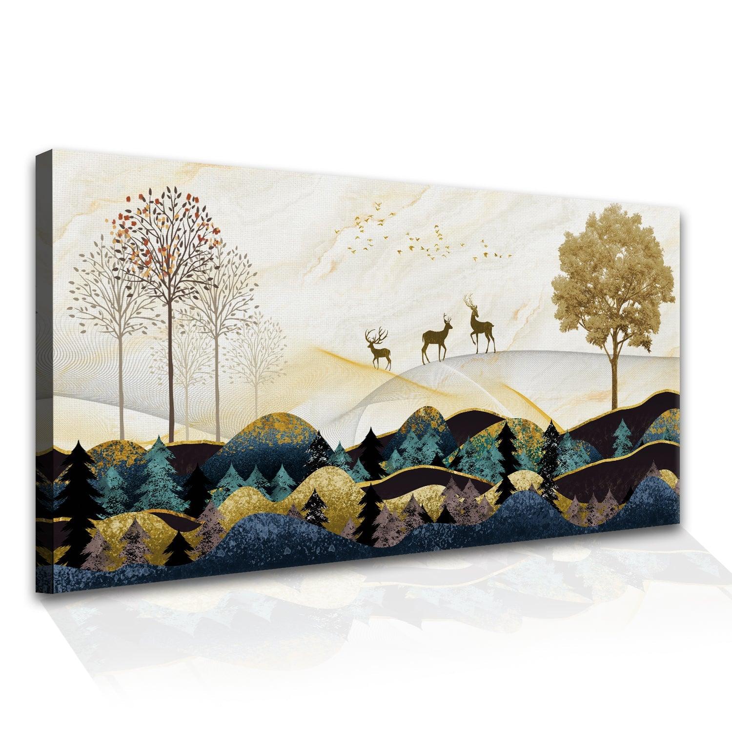 Amazing Wildlife Wall Art. Large Canvas Paintings. Framed Digital Reprints of Jungle, Wildlife, Animals and Birds 24 Inch x 48 Inch (WBWA17) - Khirki.in 