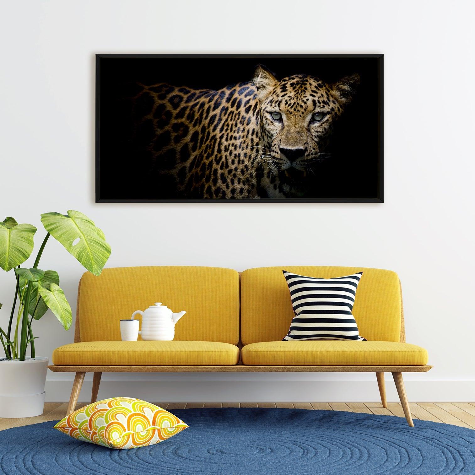 Amazing Wildlife Wall Art. Large Canvas Framed Digital Reprints of Jungle, Wildlife, Animals and Birds. Ready To Hang. Size:  24 Inch x 48 Inch (WBWA40) - Khirki.in 