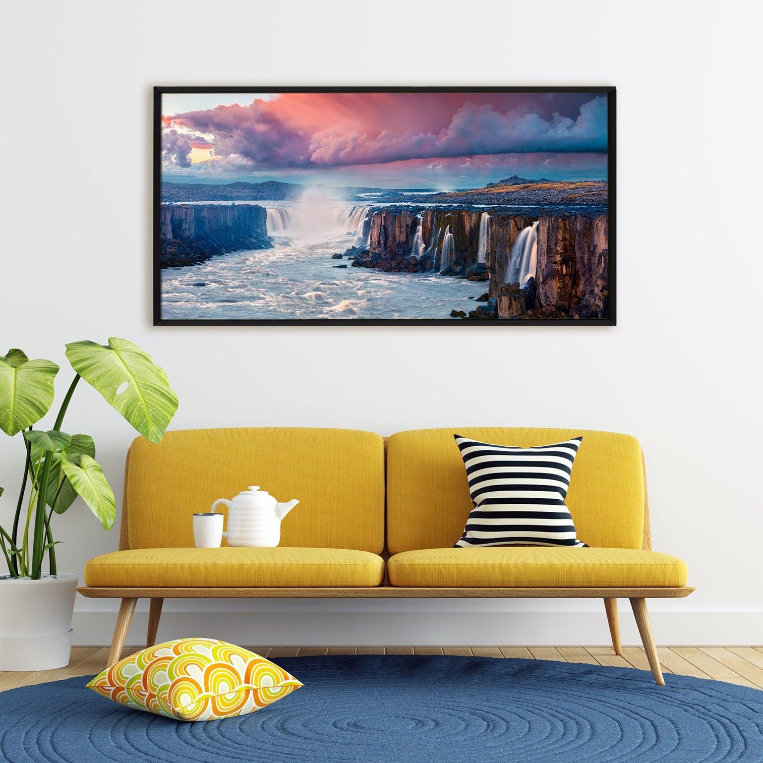 Mesmerising Landscapes Art Large Canvas Paintings. Framed Digital Reprints of Famous and Vibrant Artwork (LDWA17). - Khirki.in 