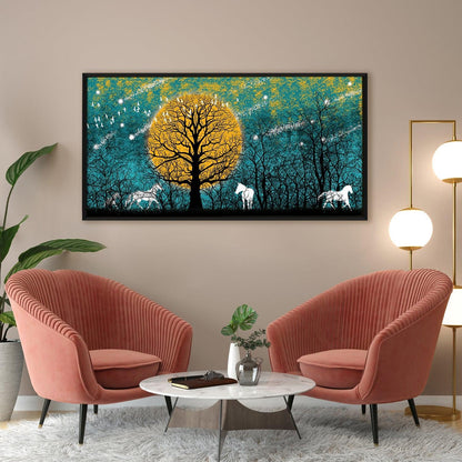 Amazing Wildlife Wall Art. Large Canvas Paintings. Framed Digital Reprints of Jungle, Wildlife, Animals and Birds 24 Inch x 48 Inch (WBWA21) - Khirki.in 