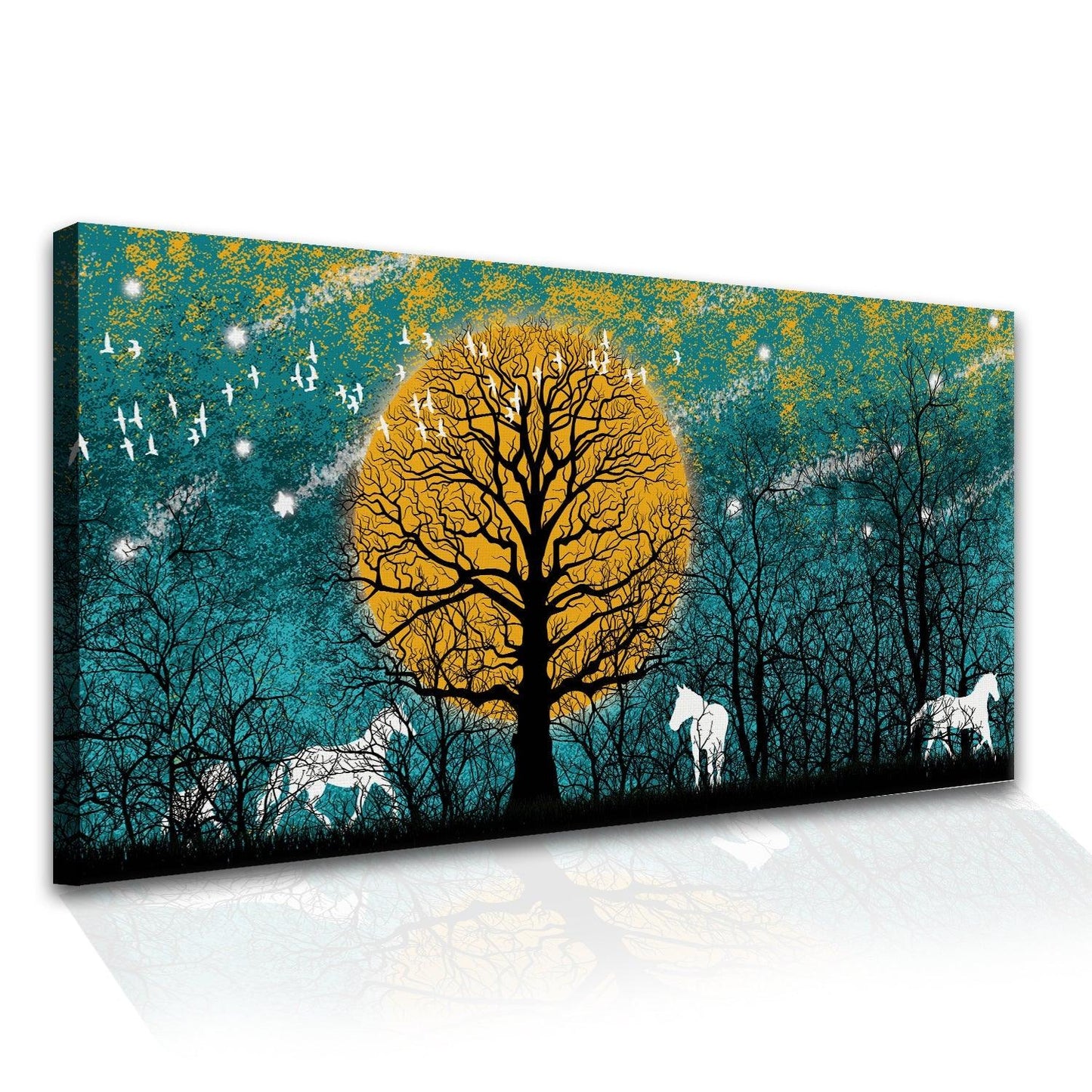 Amazing Wildlife Wall Art. Large Canvas Paintings. Framed Digital Reprints of Jungle, Wildlife, Animals and Birds 24 Inch x 48 Inch (WBWA21) - Khirki.in 