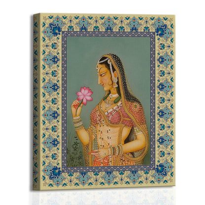 Mughal Indian Wall Art Large Size Canvas Painting For Home and Office Wall Decoration (ETHWA27).