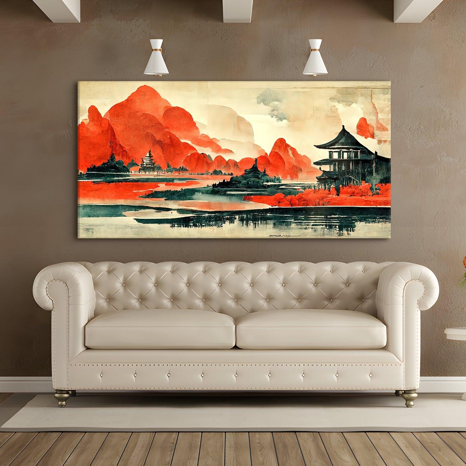 Mesmerising Landscapes Art Large Canvas Paintings. Framed Digital Reprints of Famous and Vibrant Artwork (LDWA10) - Khirki.in 