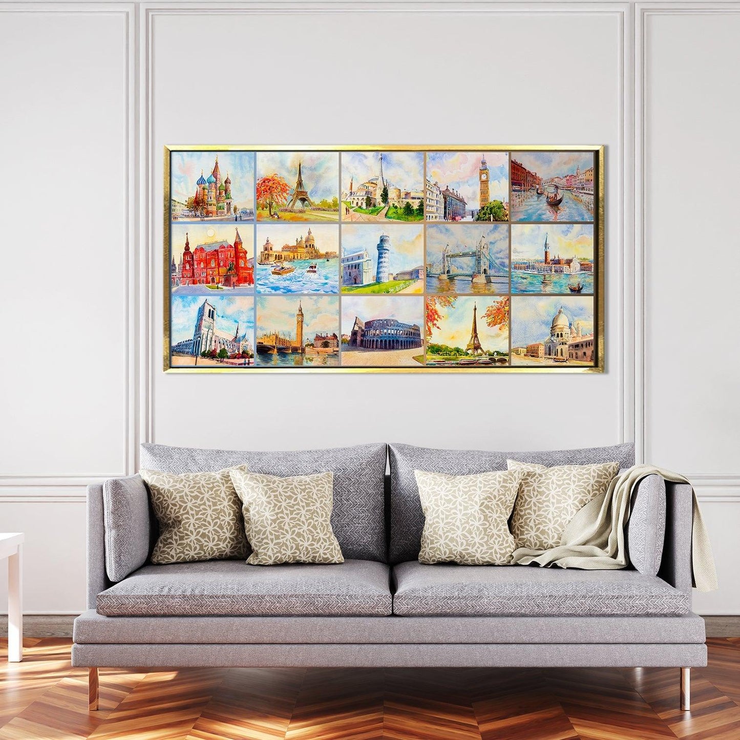 Landscapes Abstract Modern Art Large Canvas Paintings. Framed Digital Reprints of Famous and Vibrant Artwork (LDWA03) - Khirki.in 