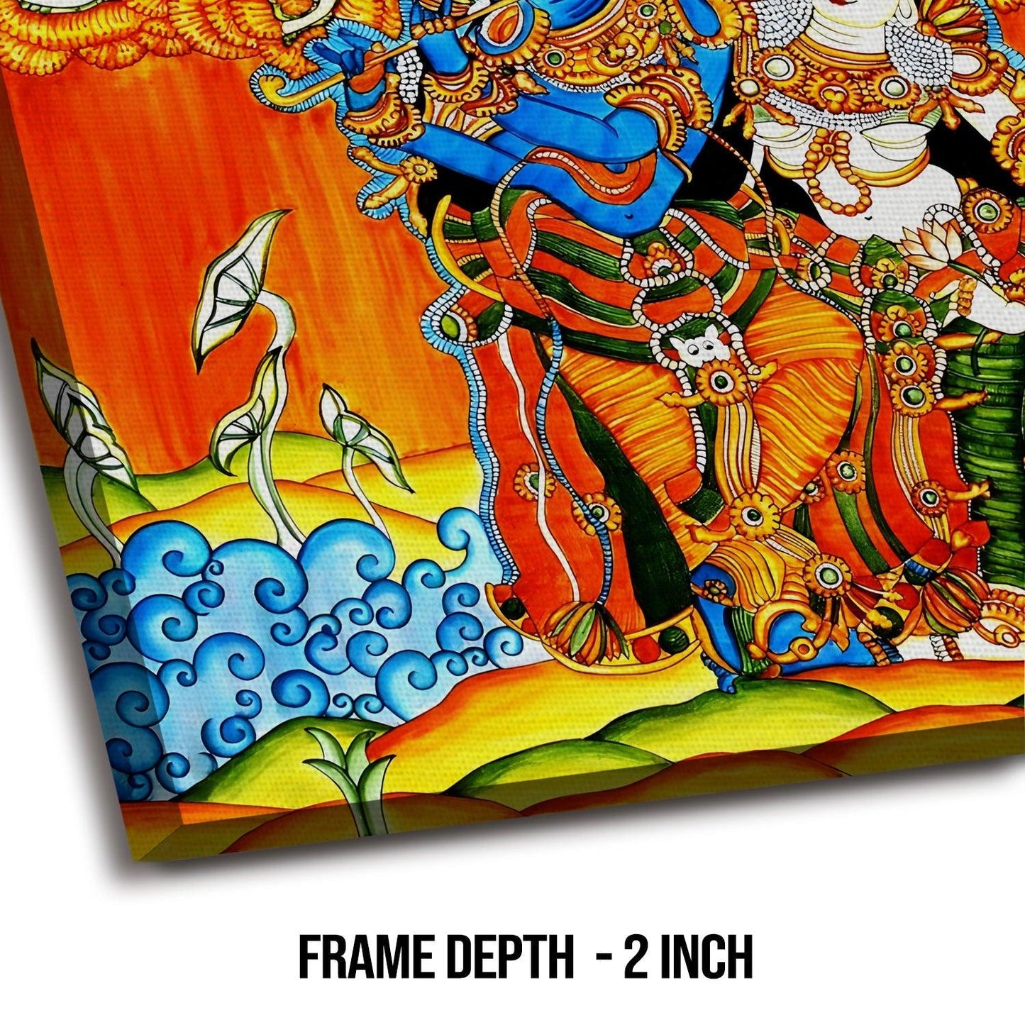 Indian Ethnic Kerala Mural Canvas Painting For Home and Hotels Wall Decoration