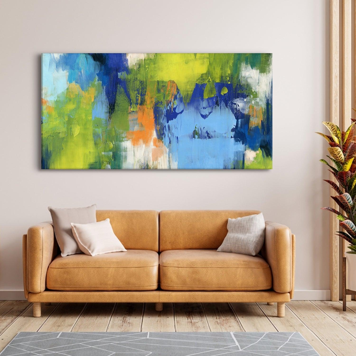 Abstract Modern Art Large Canvas Paintings. Framed Digital Reprints of Famous and Vibrant Artwork (MAWA06) - Khirki.in 